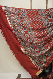 Dusty Green HBP Modal Silk Bandhani Saree - SRDGMSBS581