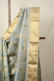 Steal Grey Zall Work Katan Chanderi Silk Saree - SGPZWKCSS452