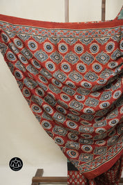 Dusty Green HBP Modal Silk Bandhani Saree - SRDGMSBS581