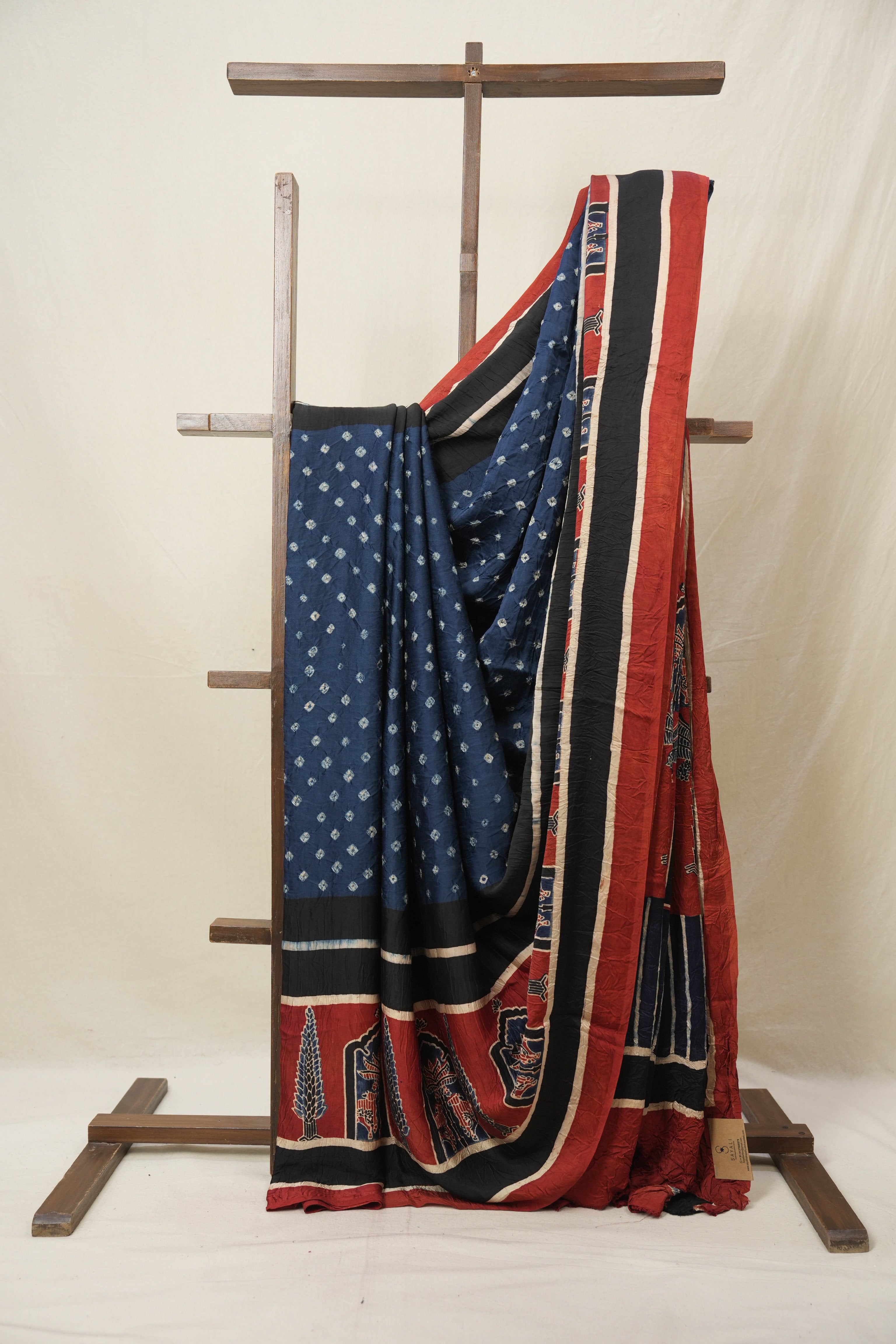 Blue HBP Modal Silk Bandhani Saree - SRBMSBS580