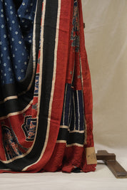 Blue HBP Modal Silk Bandhani Saree - SRBMSBS580