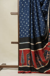 Blue HBP Modal Silk Bandhani Saree - SRBMSBS580