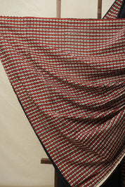 Black Cotton Patchwork Saree - SRBCPS283