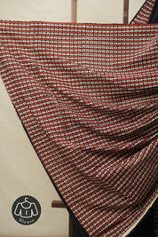 Black Cotton Patchwork Saree - SRBCPS283