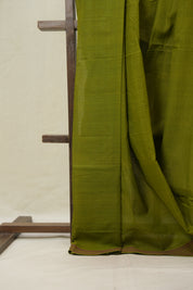 Olive Green Cotton Mangalgiri Saree - SROGCMS72