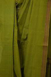 Olive Green Cotton Mangalgiri Saree - SROGCMS72