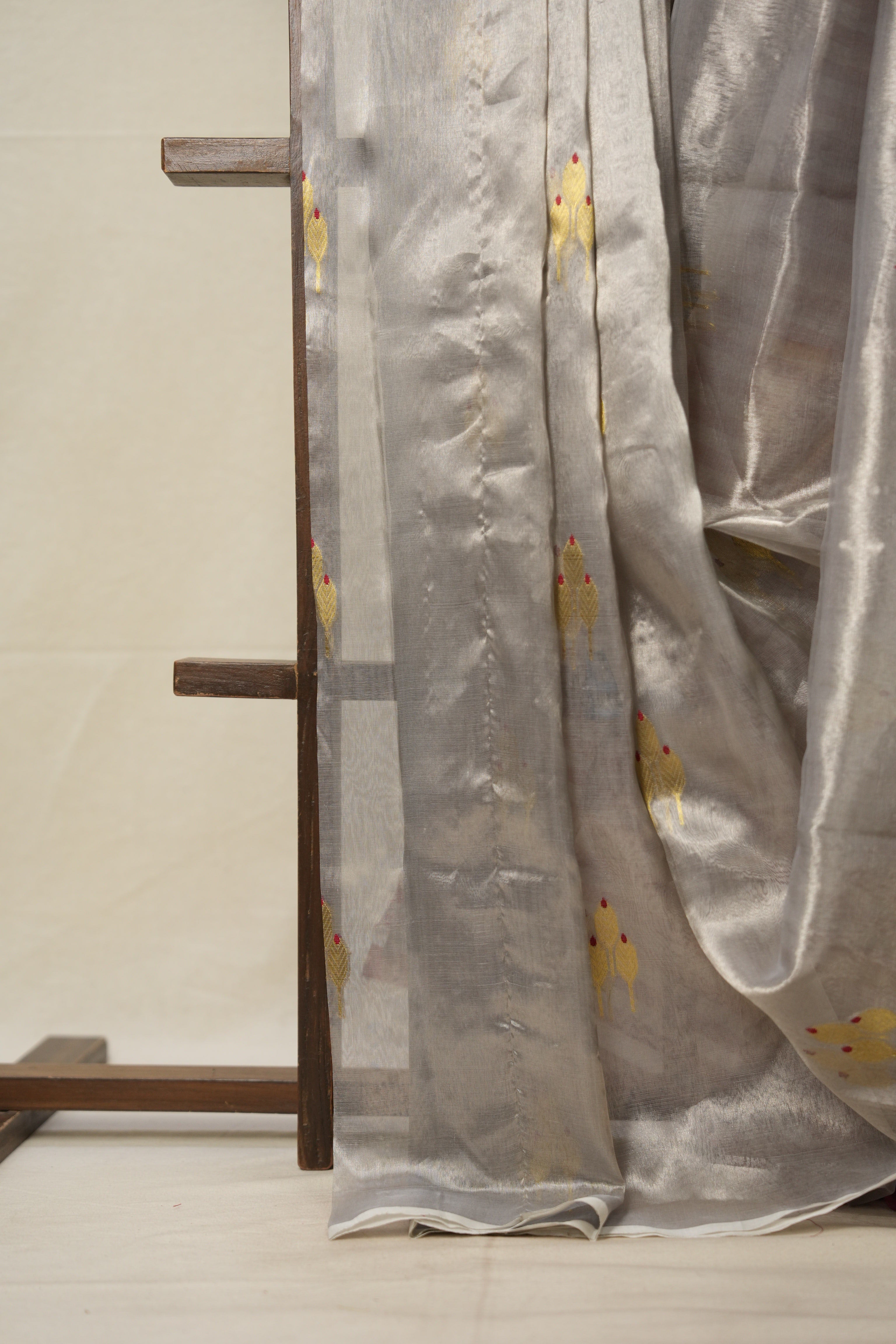 Grey Pattu Tissue Chanderi Silk Saree - SRGPTCSS444