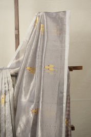 Grey Pattu Tissue Chanderi Silk Saree - SRGPTCSS444