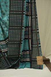 Teal HBP Cotton Saree - SRTCS3590