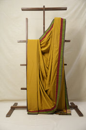 Mustard Yellow Cotton Patchwork Saree - SRMYCPS282
