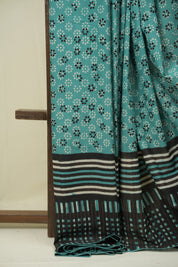 Teal HBP Cotton Saree - SRTCS3590