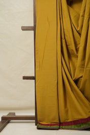 Mustard Yellow Cotton Patchwork Saree - SRMYCPS282