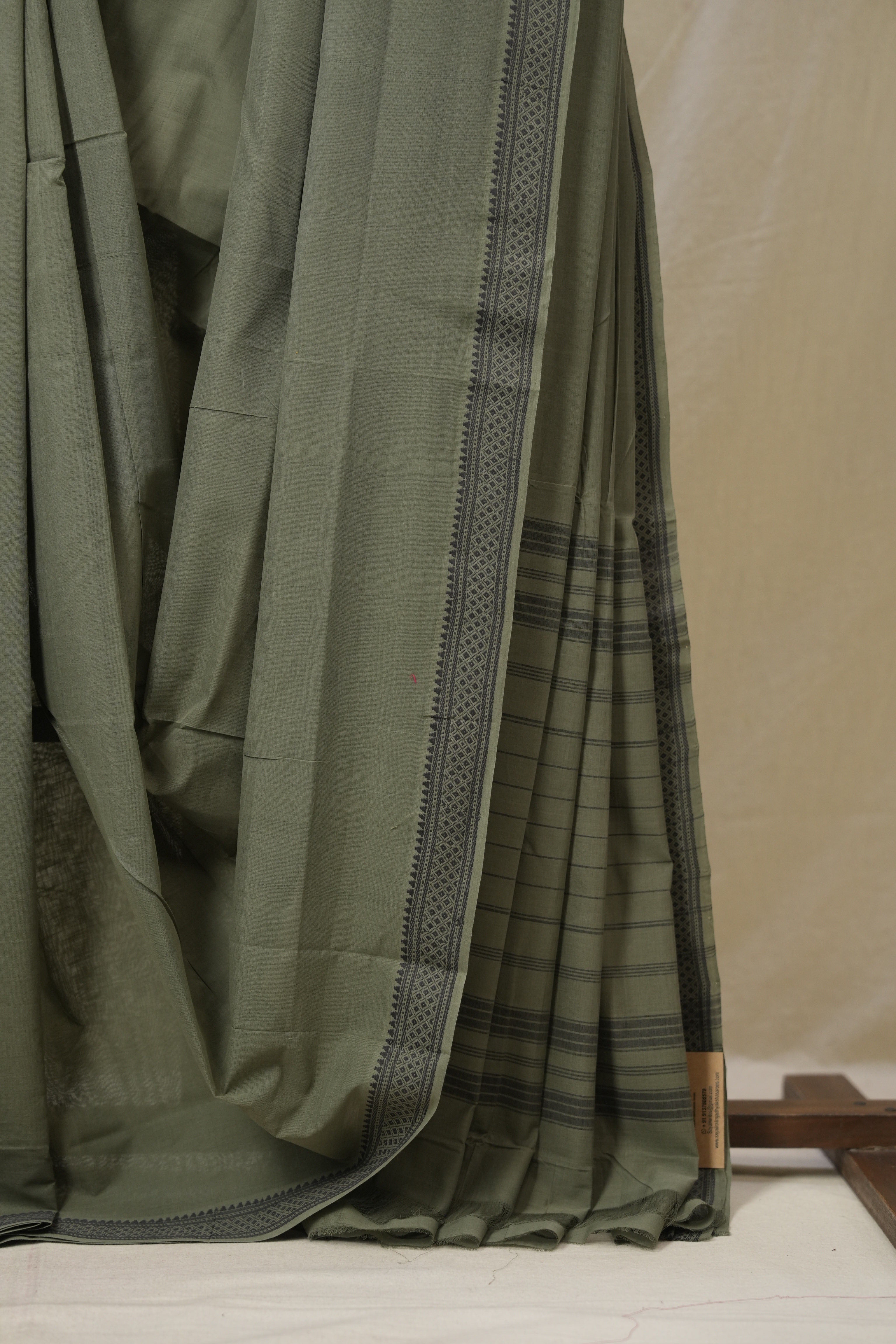 Sage Green Cotton Mangalgiri Saree - SRSGCMS74