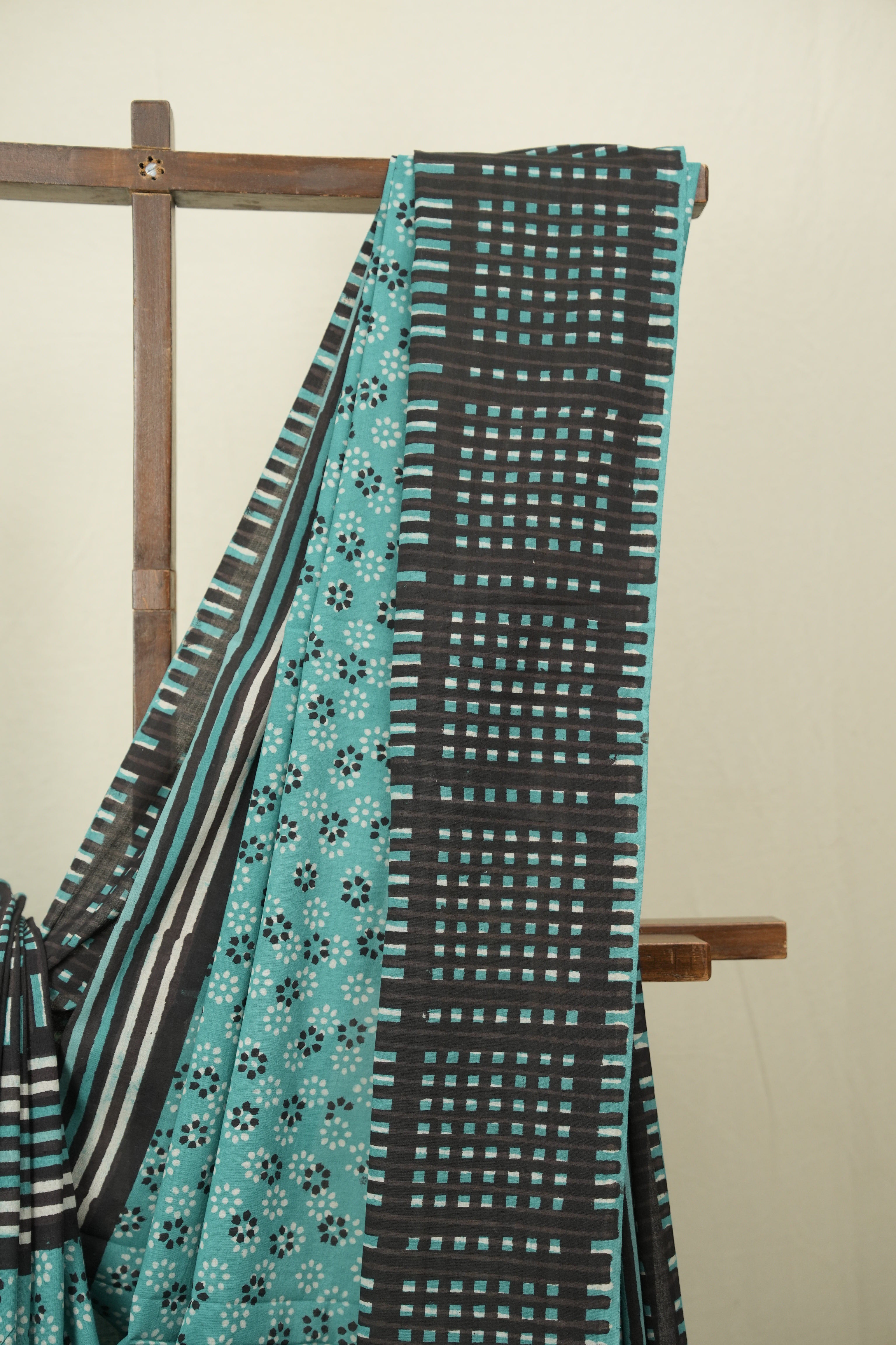 Teal HBP Cotton Saree - SRTCS3590