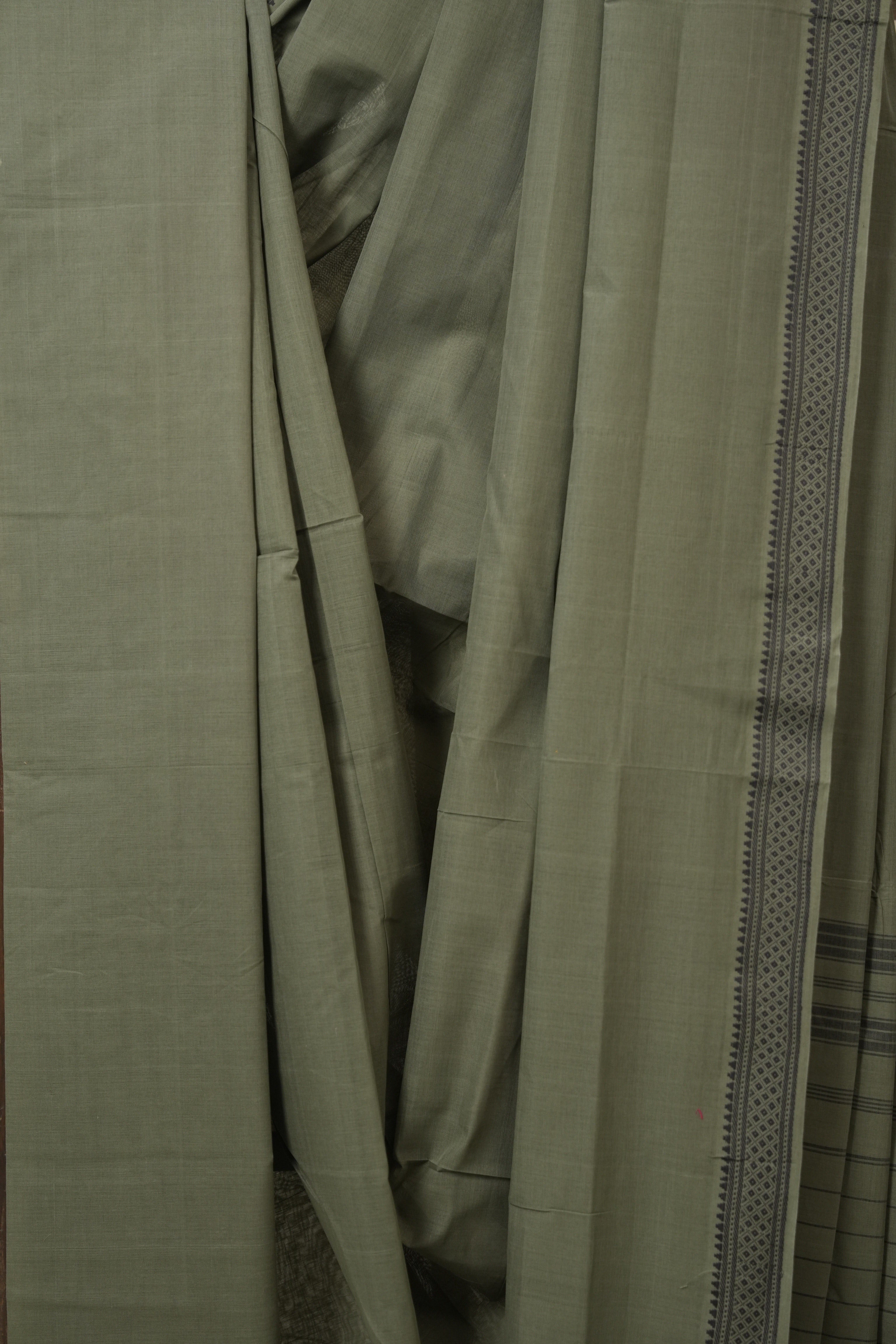 Sage Green Cotton Mangalgiri Saree - SRSGCMS74