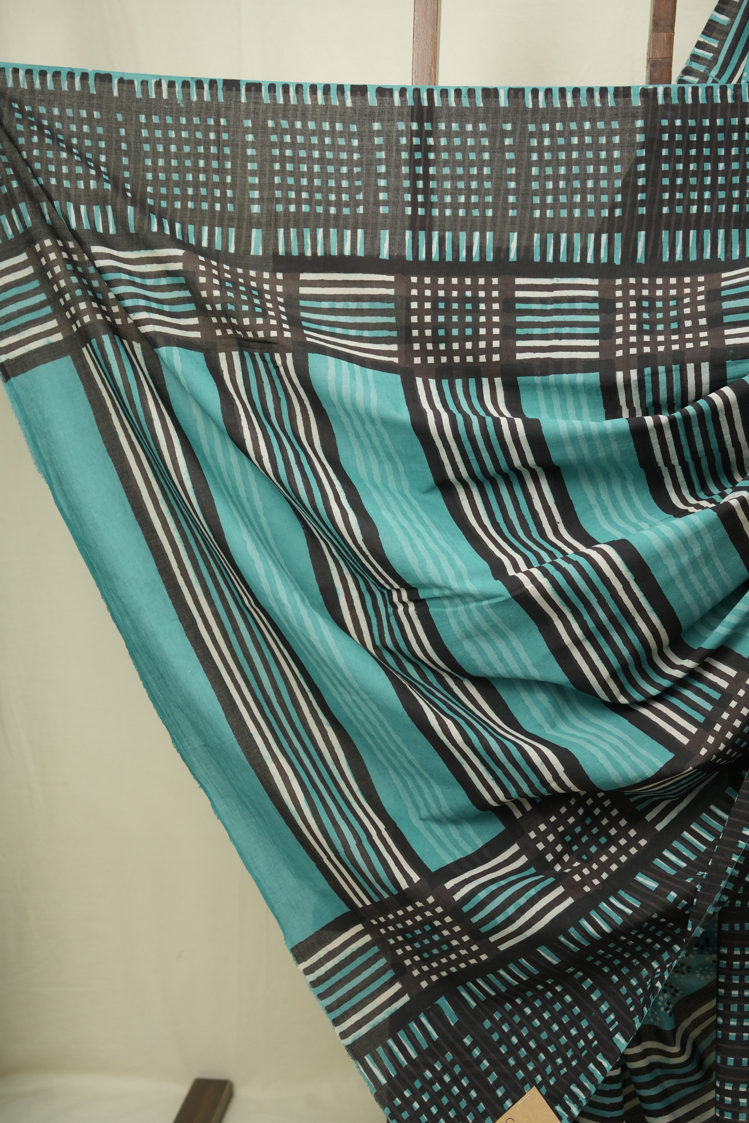 Teal HBP Cotton Saree - SRTCS3590