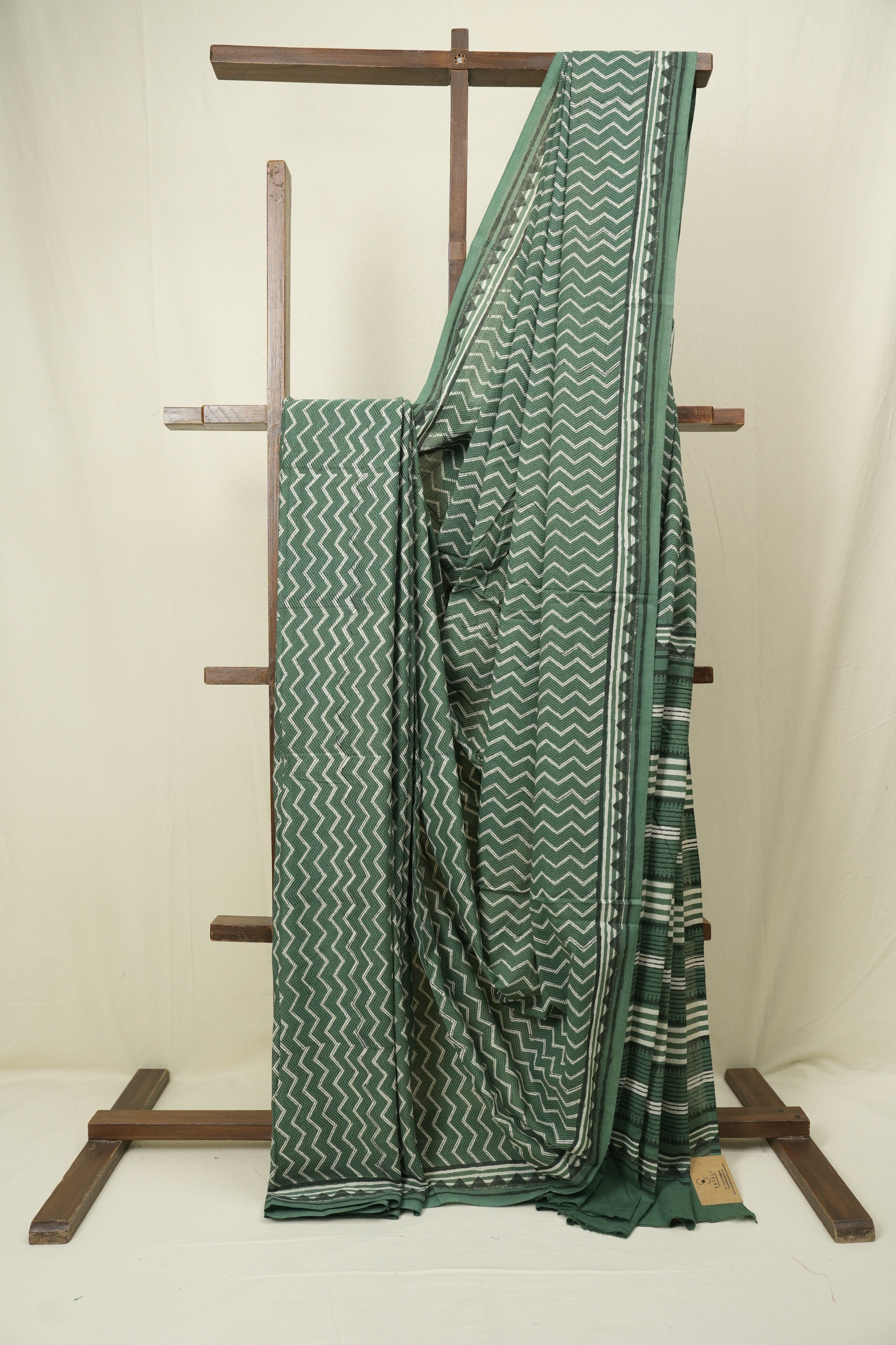 Green HBP Cotton Saree - SRGCS3587