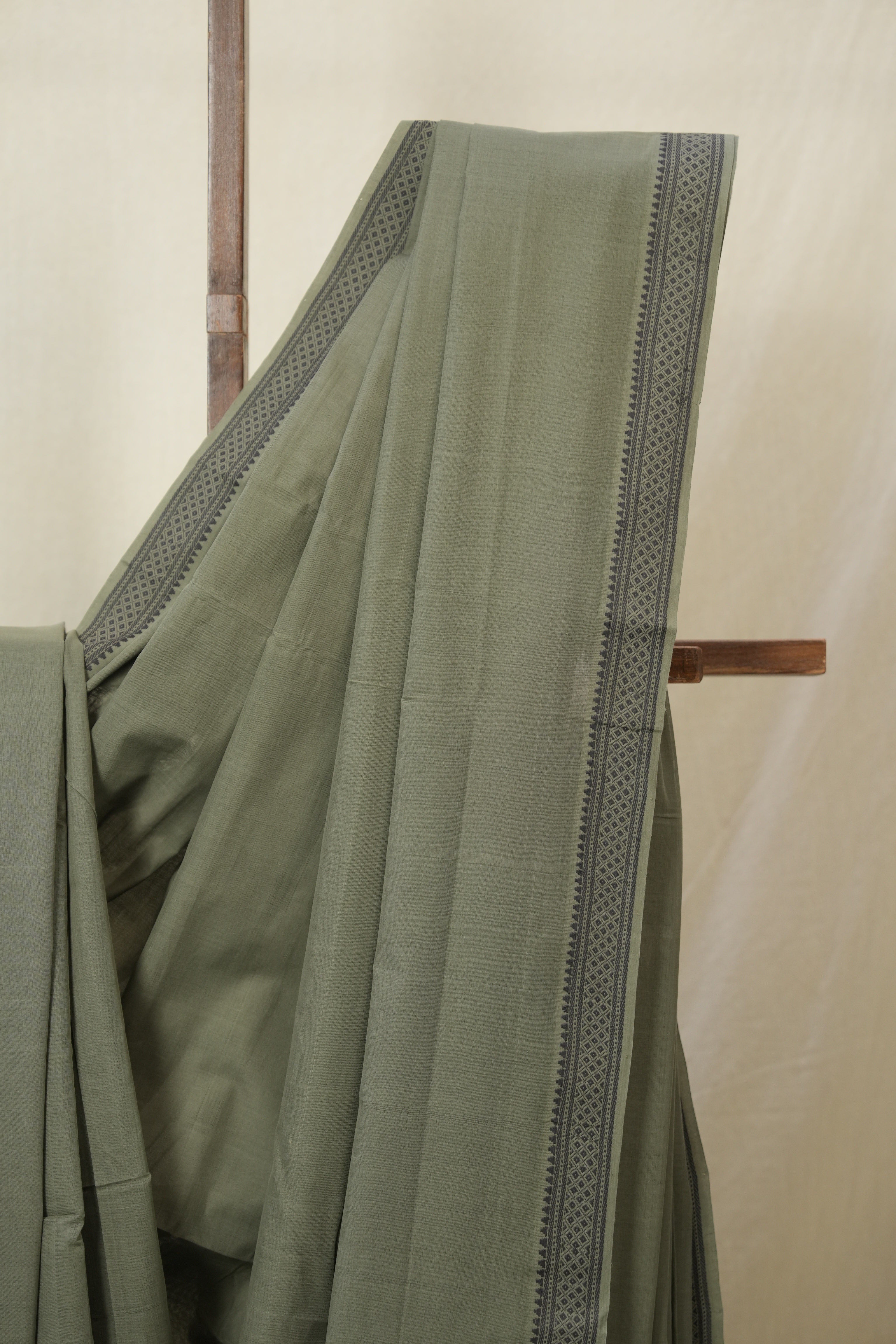 Sage Green Cotton Mangalgiri Saree - SRSGCMS74