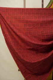 Mustard Yellow Cotton Patchwork Saree - SRMYCPS282