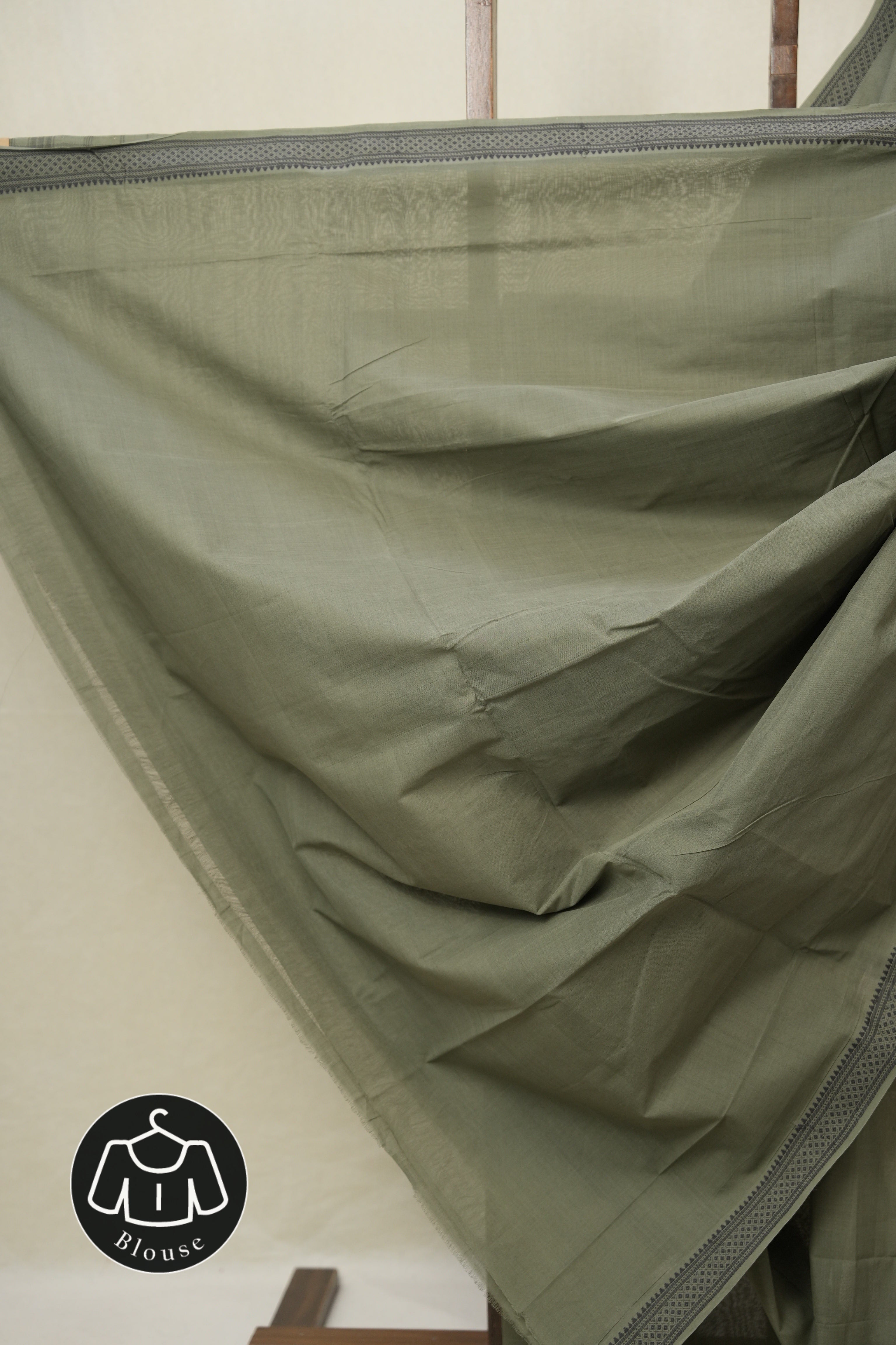 Sage Green Cotton Mangalgiri Saree - SRSGCMS74