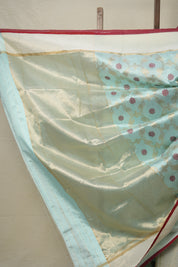 Sea Blue Zall Work Pattu Chanderi Silk Saree - SRBZWPCSS454