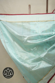 Sea Blue Zall Work Pattu Chanderi Silk Saree - SRBZWPCSS454
