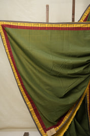 Green Cotton Patchwork Saree - SRGCPS281