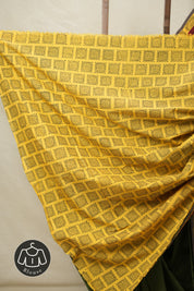 Green Cotton Patchwork Saree - SRGCPS281