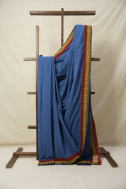 Blue Cotton Patchwork Saree - SRBCPS280