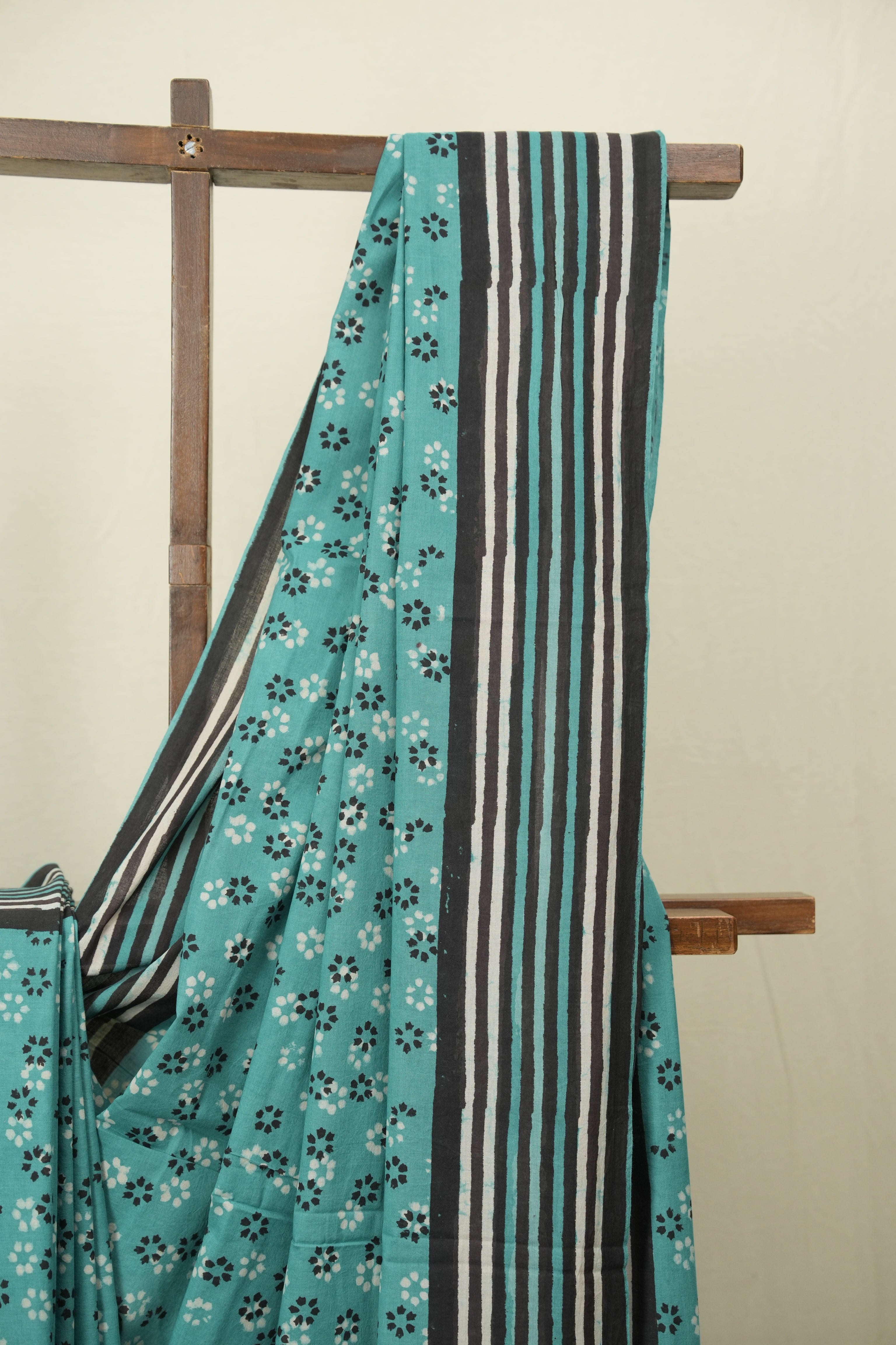 Teal HBP Cotton Saree - SRTCS3588