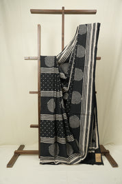 Black HBP Cotton Saree - SRBCS3589