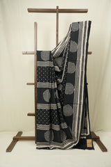 Black HBP Cotton Saree - SRBCS3589