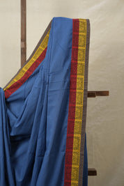 Blue Cotton Patchwork Saree - SRBCPS280
