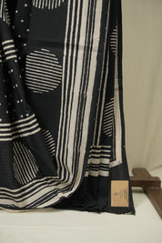 Black HBP Cotton Saree - SRBCS3589