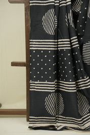 Black HBP Cotton Saree - SRBCS3589