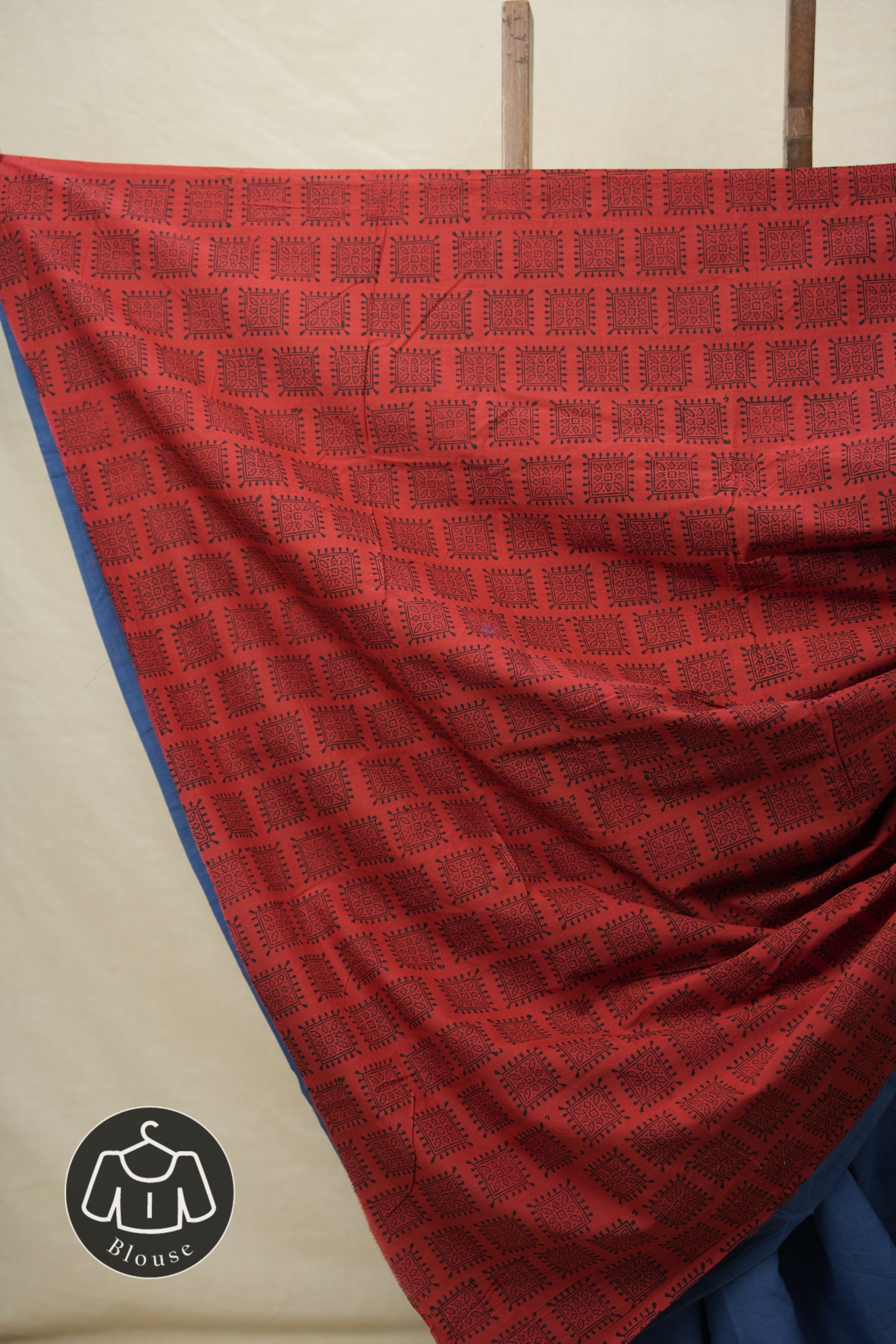 Blue Cotton Patchwork Saree - SRBCPS280