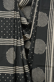 Black HBP Cotton Saree - SRBCS3589