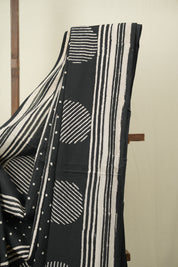 Black HBP Cotton Saree - SRBCS3589