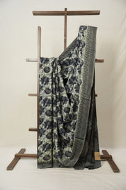 Cream Blue HBP Modal Silk Saree - SRCBMSS515