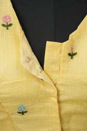 Cream Yellow Kota Silk Blouse - SRCYKSB02