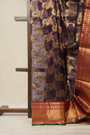 Purple Minakari Chanderi Silk Saree - SRPMCSS435