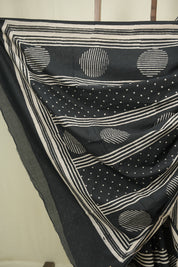 Black HBP Cotton Saree - SRBCS3589