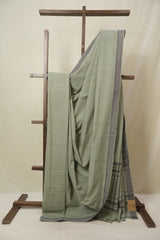 Sage Green Cotton Mangalgiri Saree - SRSGCMS76