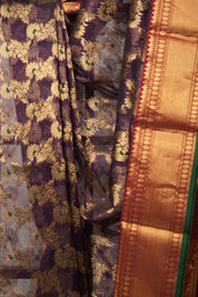 Purple Minakari Chanderi Silk Saree - SRPMCSS435