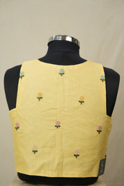 Cream Yellow Kota Silk Blouse - SRCYKSB02