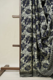 Cream Blue HBP Modal Silk Saree - SRCBMSS515