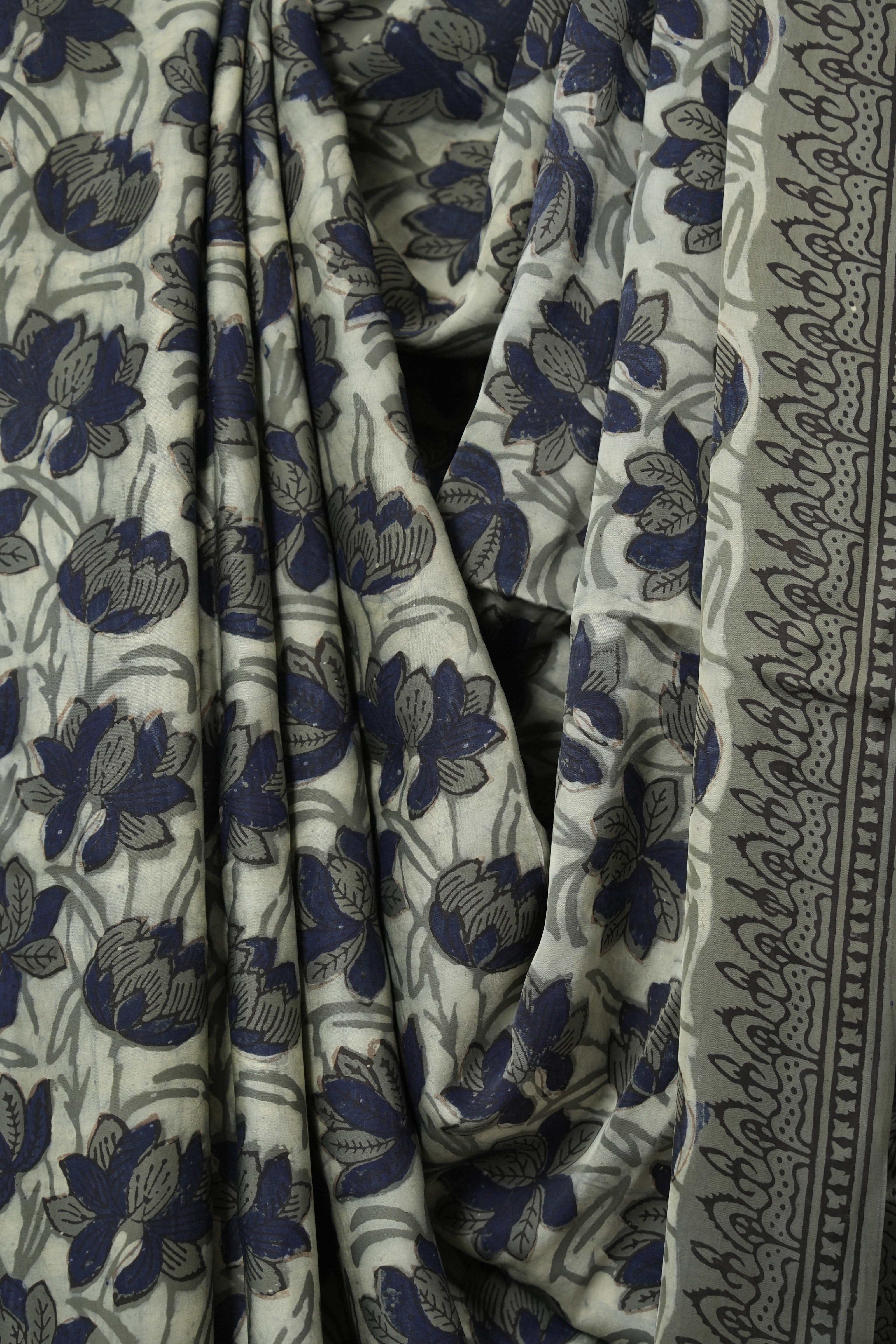 Cream Blue HBP Modal Silk Saree - SRCBMSS515