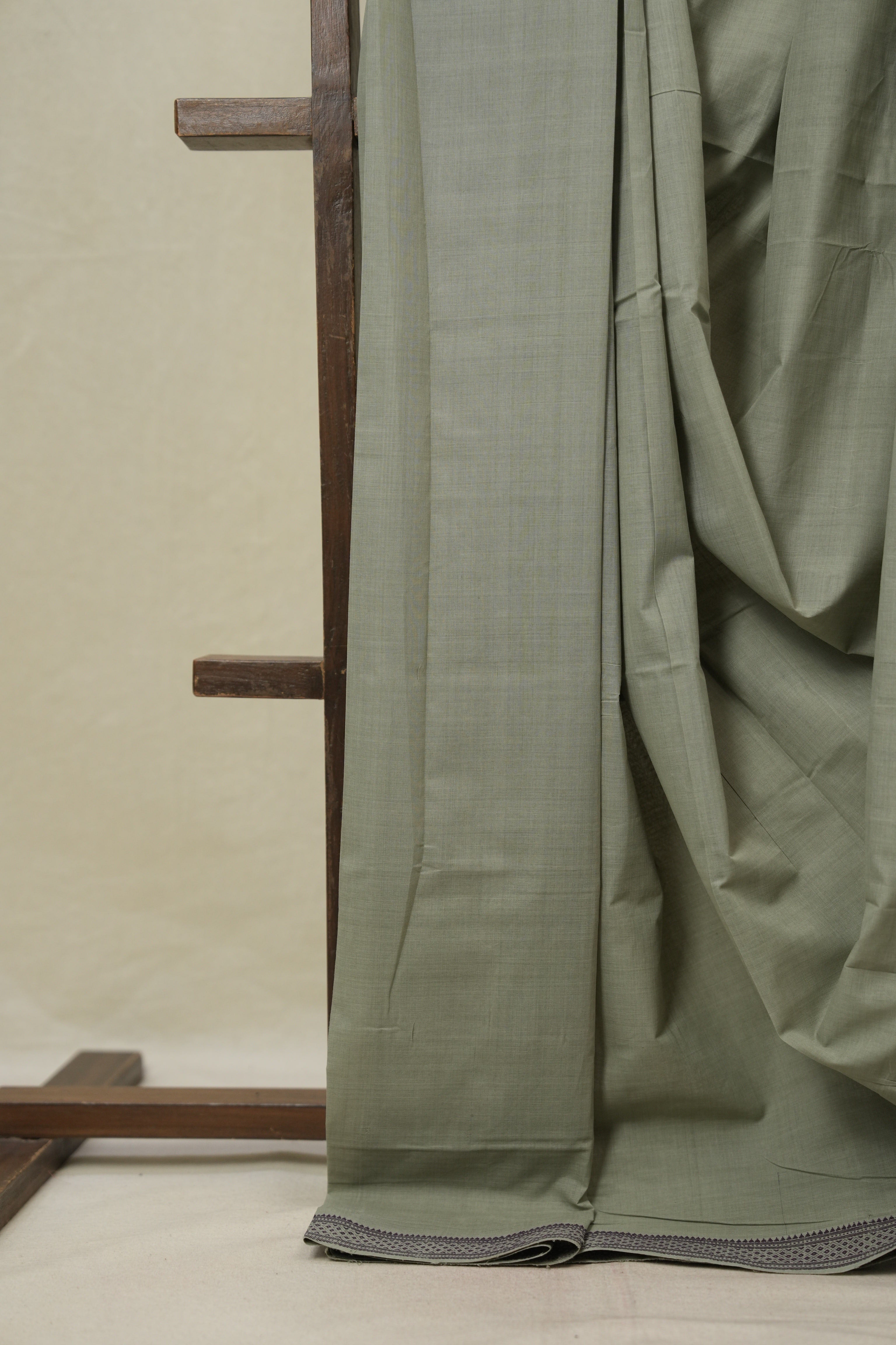 Sage Green Cotton Mangalgiri Saree - SRSGCMS76