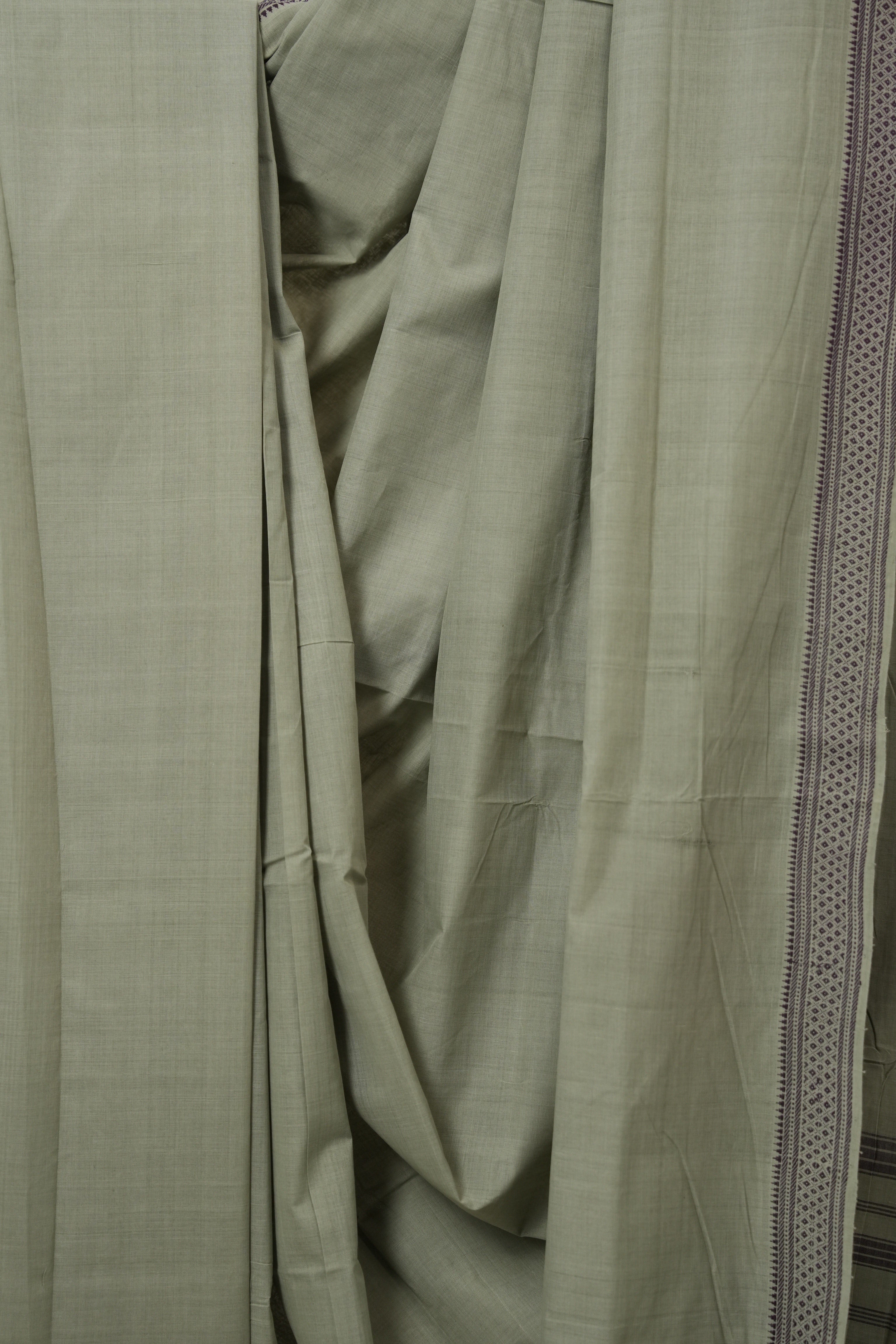 Sage Green Cotton Mangalgiri Saree - SRSGCMS76