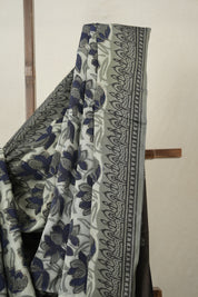 Cream Blue HBP Modal Silk Saree - SRCBMSS515